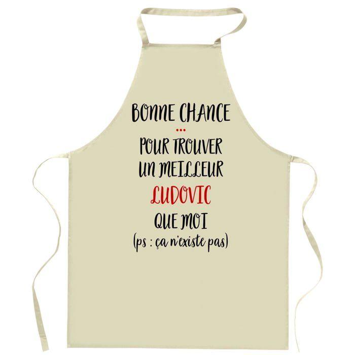 Tablier de cuisine - Ludovic (Ça n'existe pas) - Motif humour - Coton résistant - Impression française