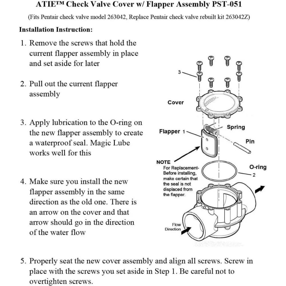 1 Set Check Valve And Check Valve 15x10x10cm For 5.1Cm CPVC Check Valves 263042 And 263042Z CPVC Check Valves Conversion Kit