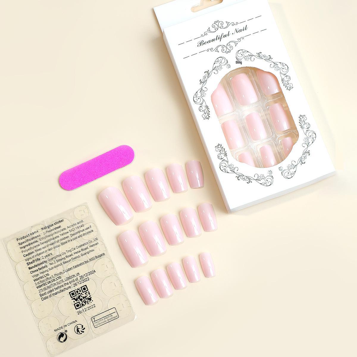 

Светло-розовые длинные типсы для маникюра - Набор из 24 штук