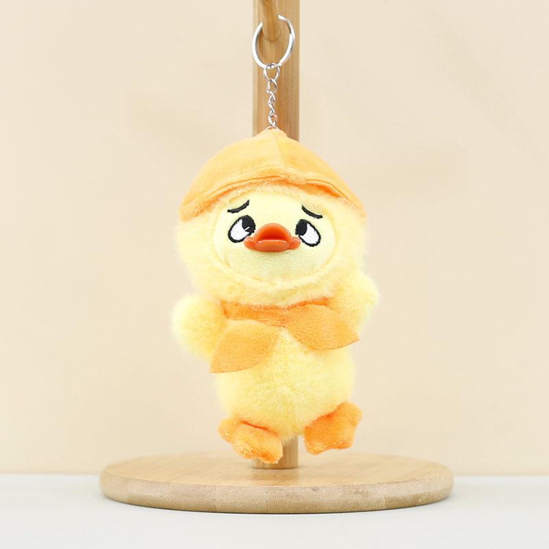 Fluffy Annoying Plush Duck Keychain 14cm Soft Yellow Toy Bag Gift Charm