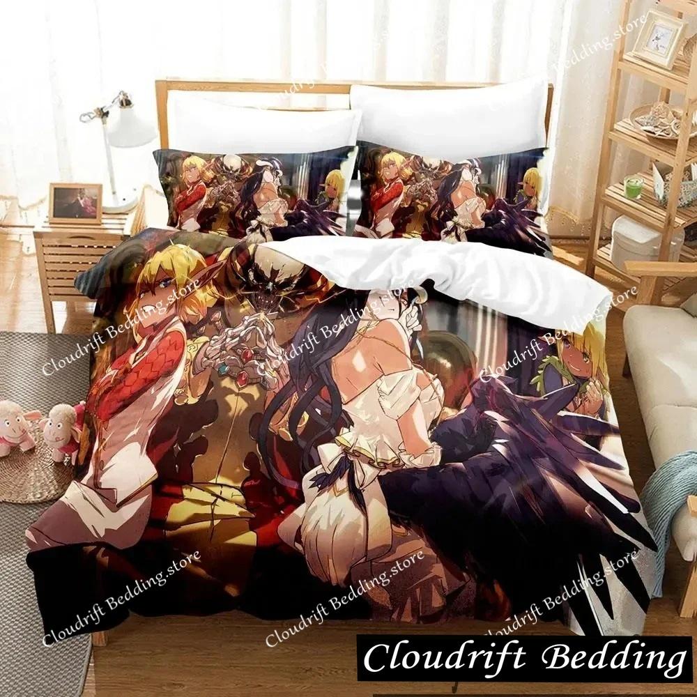 3D Print Anime OVERLORD Bedding Set Duvet Cover Bed Set Quilt Cover Pillowcase Comforter King Queen Size Boys Adult Bedding Set