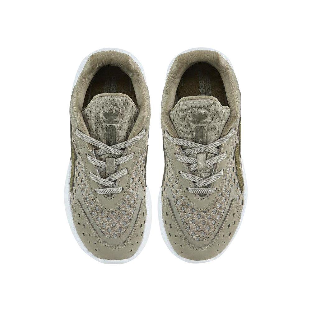 Adidas Originals Ozelia Slip Resistant Breathable Low Top Casual Shoes Green Kids' Sneakers JH7822