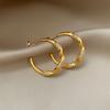 European and American Silver Needle Zircon Twisted C-shaped Stud Earrings Retro Fashion Exquisite Earrings Light Luxury High-end Earrings Women
