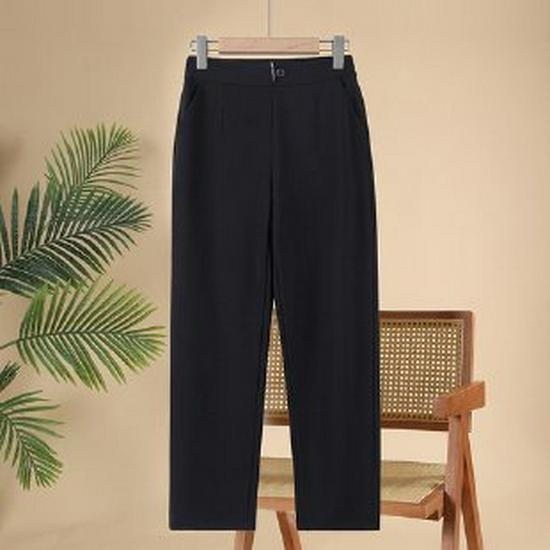 

Mom s Stylish Elastic High-Waist Spring Pants - 50s/60s Inspired for Middle-Aged & Elderly Women XL чорний