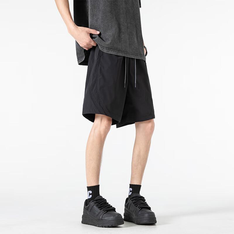 Dingfengbaoluo Ice Silk Shorts for Men, Summer Outdoor Quick-Dry Versatile Comfortable Breathable Casual Five-Point Pants