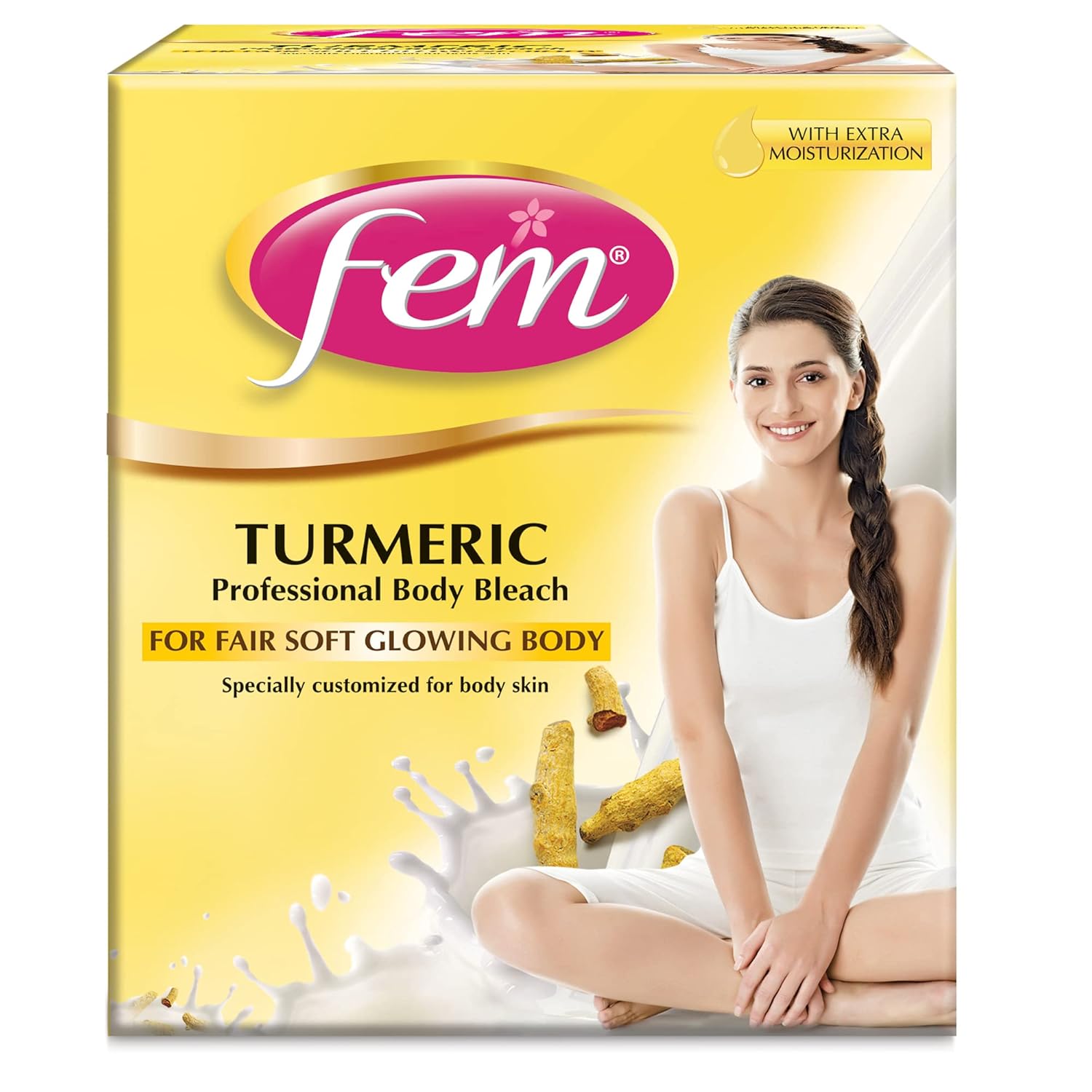 

Dabur Fem Turmeric Body Bleach 1Kg | Brightens Skin, Reduces Dark Spots, Evens Tone & Hydrates for Smooth Radiant Glow