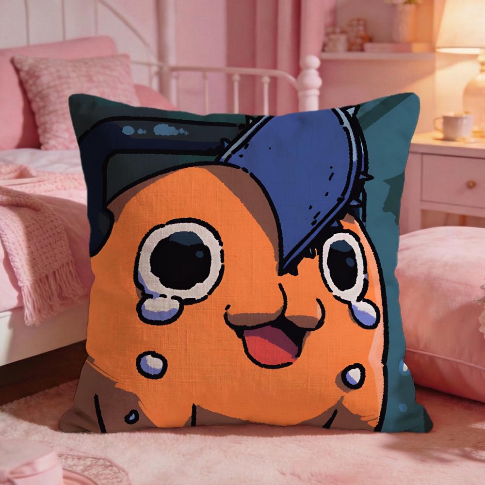 cChainsaw Manss anime Cushion Cover Premium Comfort Reversible Pillow Cove Two in One Design for Any Room  Car Interior