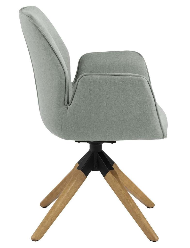 Aura SWIVEL CHAIR light gray AUTO RETURN wooden legs