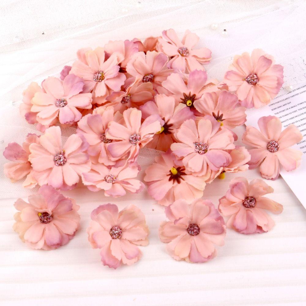 20PCS DIY Flower Patch Fabric Exquisite Silk Flower Flower Applique Hair Clips Decor