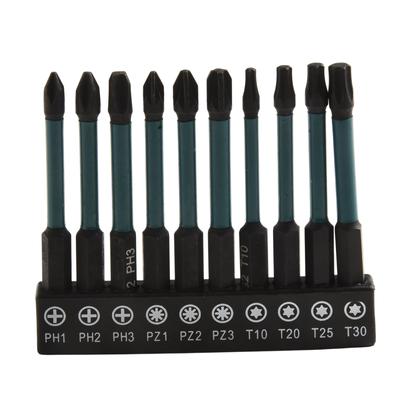 10pcs Magnetic Batch Head Cross Screwdriver Bit Set 1/4 In Hex Shank Screwdriver Set PH PZ T-shaped Security Bit Hand Tools