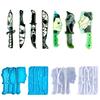 Shiny Glossy Halloween Dagger Ornaments Silicone Epoxy Resin Mold DIY Keychain Pendant Jewelry for Valentine Gift Craft