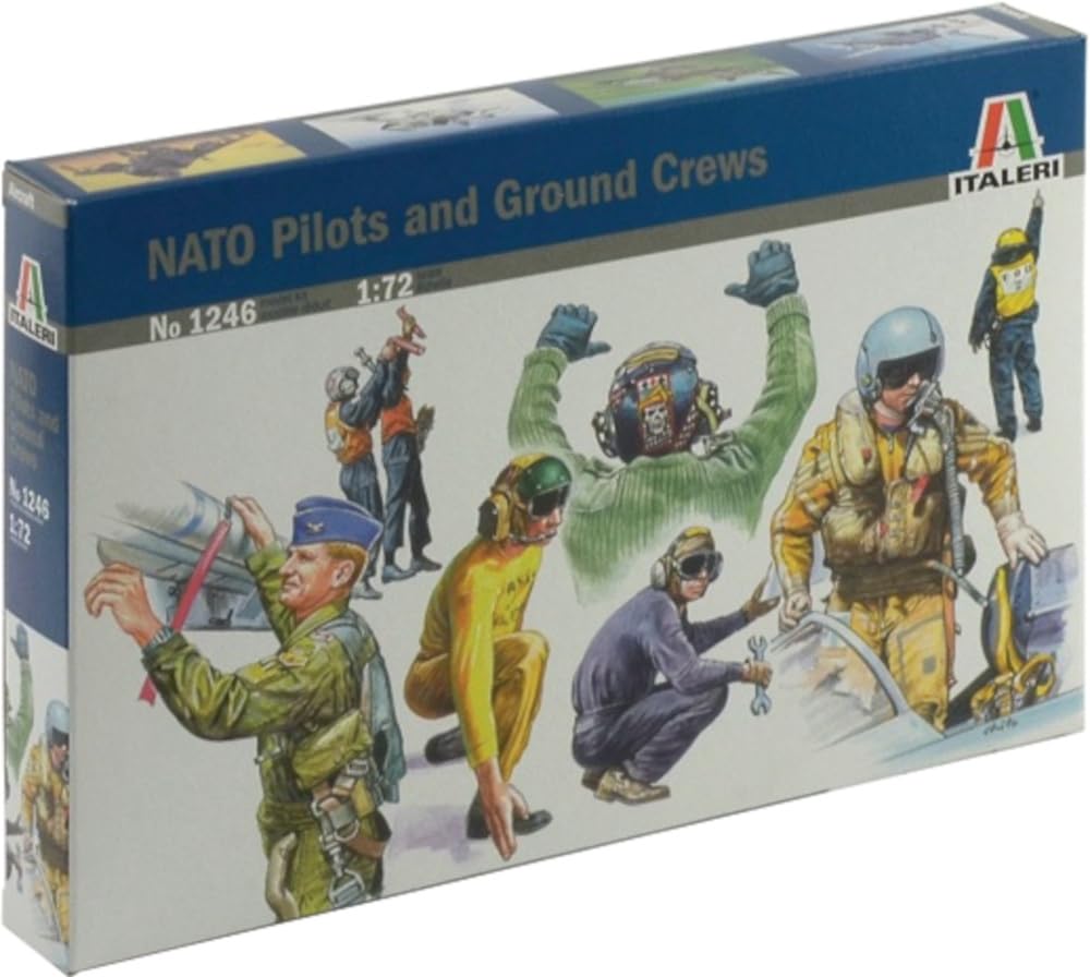 

PLATZ Italeri Scale NATO Pilot Ground Crew Figure Set Plastic Model IT1246 1/72 & (People)
