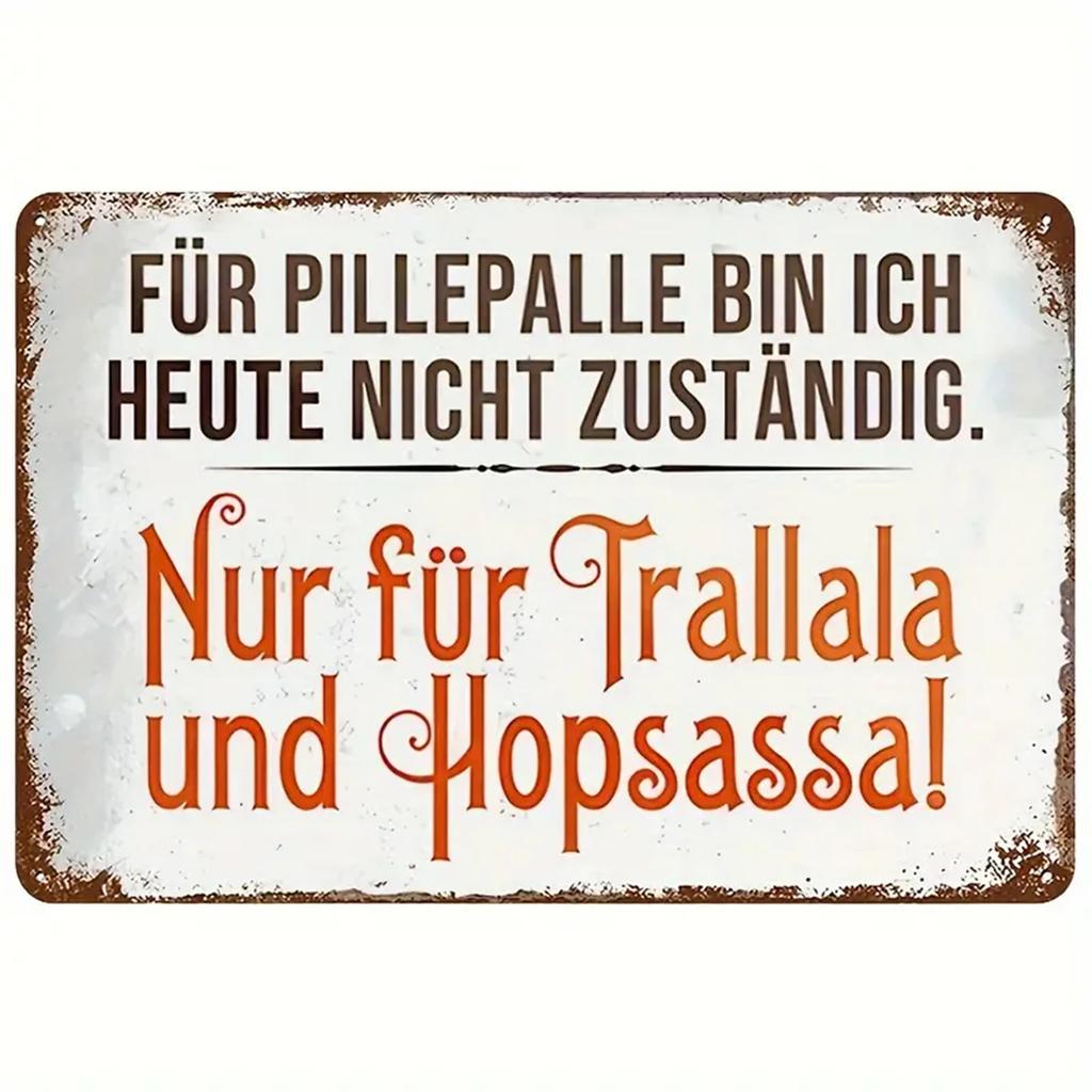 Tyska Humoristiska Fraser Roliga Uttryck Vintage Skylt Retro Metallskylt För Hem Rum Lägenhet Kontor Bar, Kafé, Studierum Väggdekor