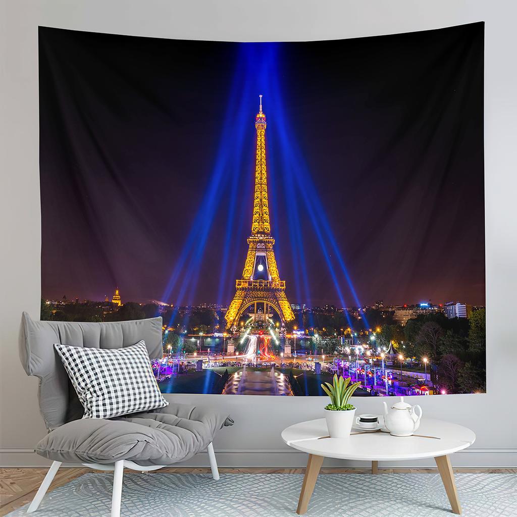 Eiffel Tower Tapestry Water Reflection Tapestry French Architecture Tapestry Living Room Bedroom Dorm Decor Background Cloth