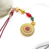 Chinese Style Gold & Zircon Sunflower Compass Necklace/Keychain Accessory