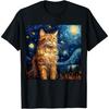 Surreal Starry Night Maine Coon Cat T-Shirt