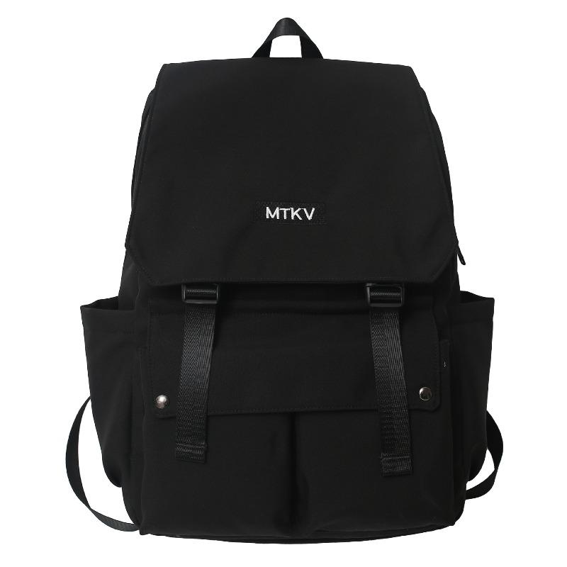 

Simple niche schoolbag high school large capacity casual versatile double shoulder college backpack чёрный