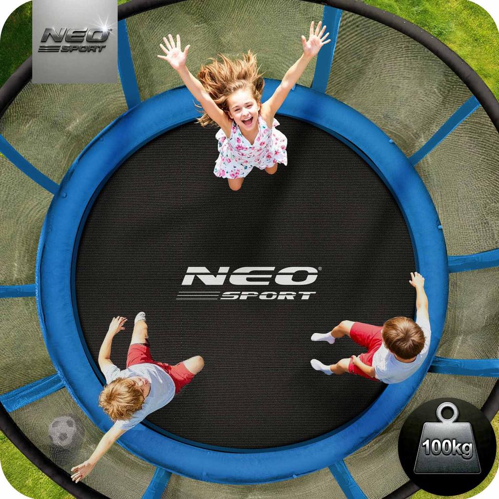 Neo-Sport Gartentrampolin 8 Fuß / Mit äußerem Sicherheitsnetz und Leiter