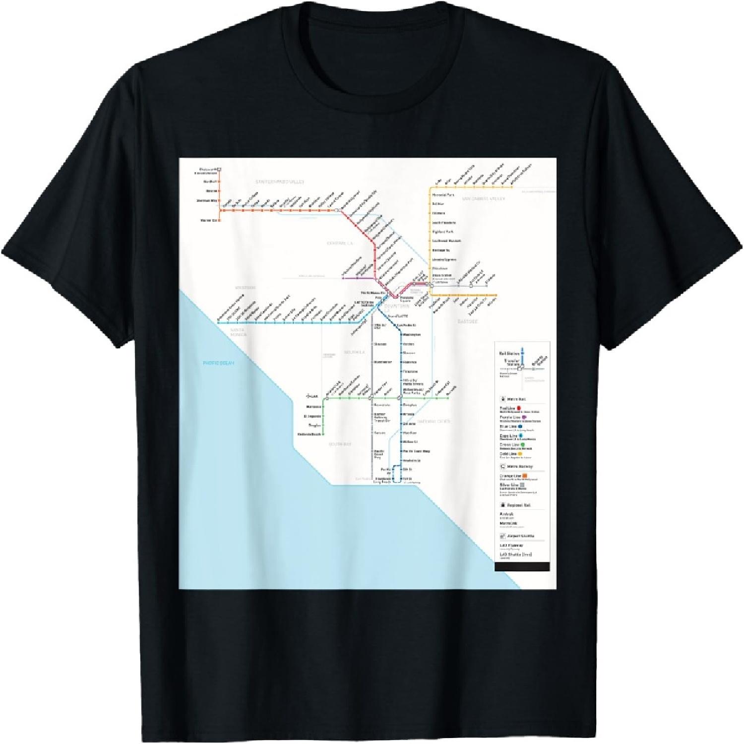 Los Angeles System Map - USA - T-shirt T-Shirt XXXXXL разноцветный