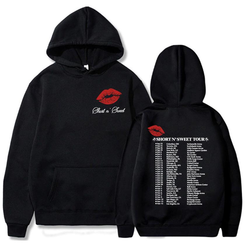 Singer Graphic Sabrina Carpenter Huvtröjor Short N' Sweet Tour Sweatshirts Casual Huvförsedda Vinter Dam Pullovrar Moletom Tjejer