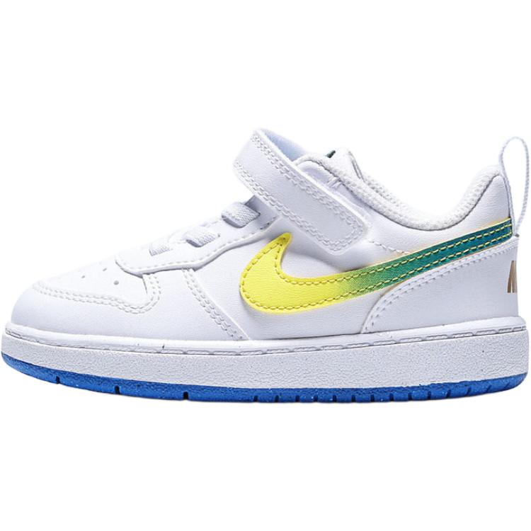 

Nike Court Borough Comfortable Versatile Low-Top Walking Shoes Baby sneaker White Green Yellow IR3996-100 22