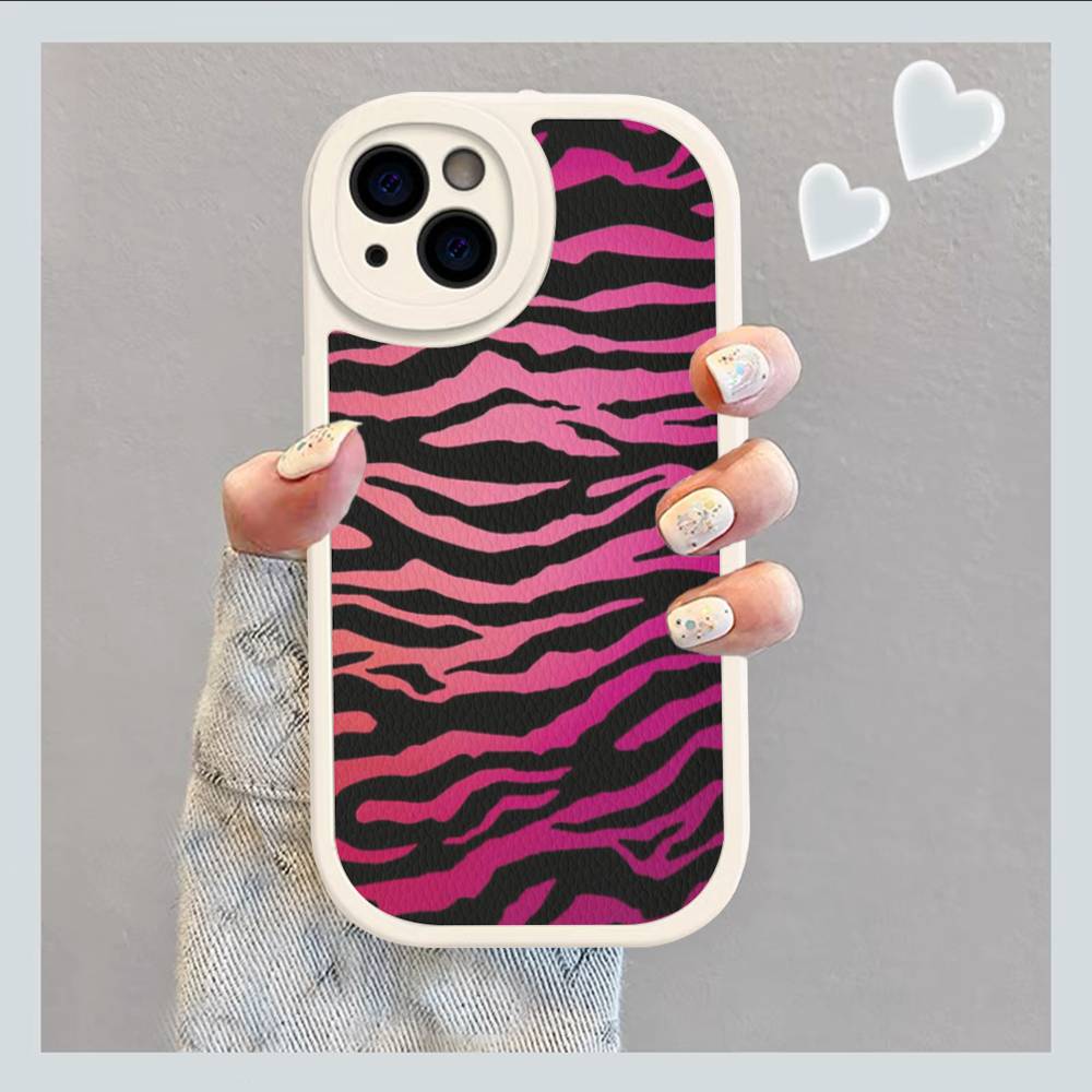 Zebra Print Clip Art For IPhone 16 15 14 13 12 11 Pro Max Plus Leather Phone Cover