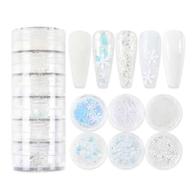 Snowflake Nail Art Glitter Christmas Nail Sequins Flakes 3D Snowflake Glitter