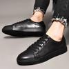 Genuine Leather Casual Men Shoes Lace Up Oxfords Brand White Shoes Fashion Men Sneakers  New Arrival  Black Men Shoes