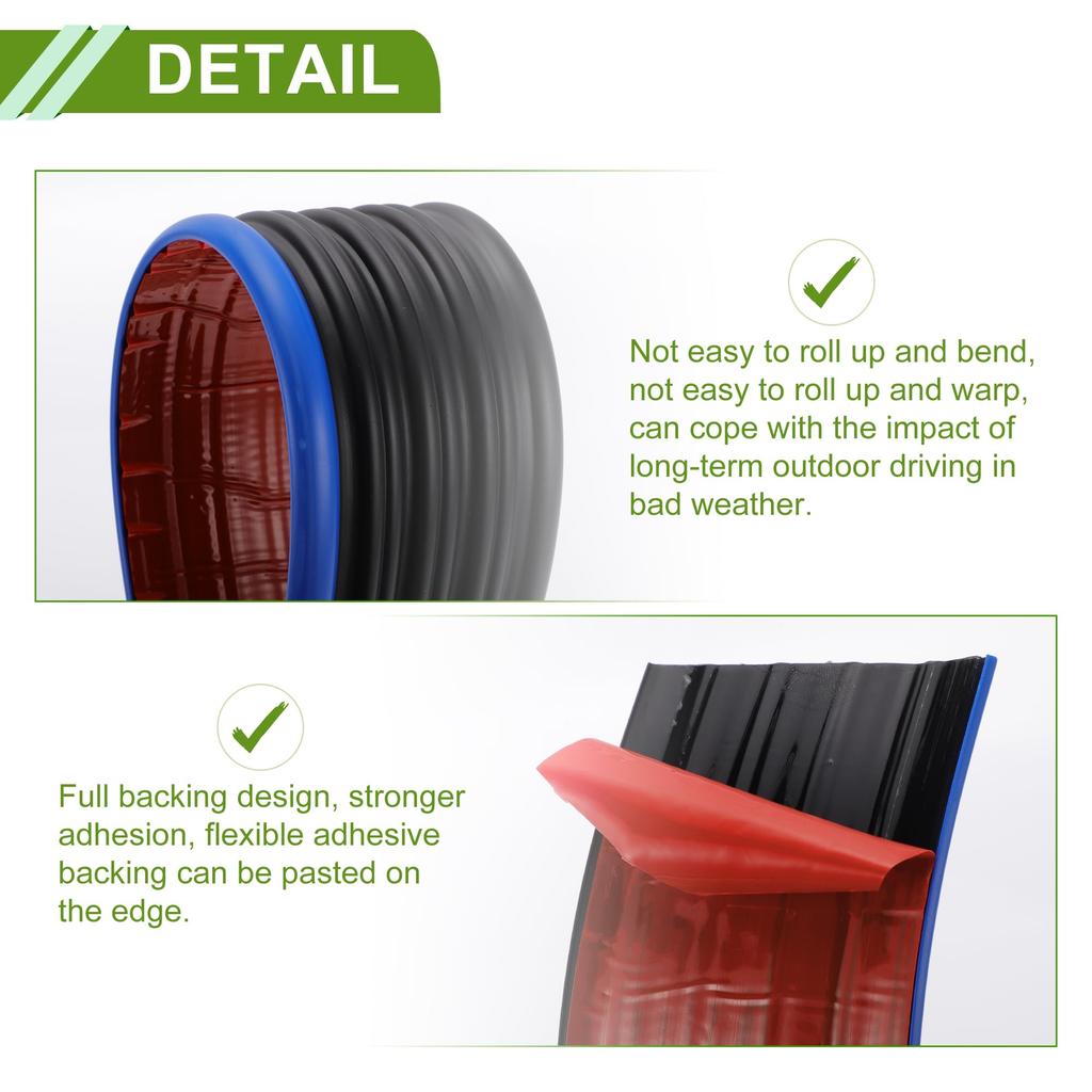 HOPESPANNER Universal X Car Side Skirt Adjustable Side Edge 1 13' 2.54" Protector, Guards, PVC, Piece, Black/Blue