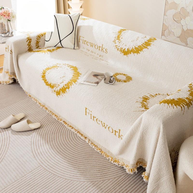 Simple Four Seasons Universal Sofa Cover Towel Sofa Cushion Elastic All Wrapped Cover Cover Winter Plush Non-Slip Sofa Cover