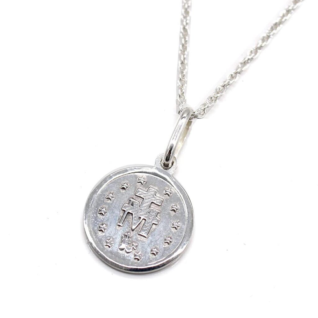 Kaufen Sie 925 Silber Halskette Maria Münze Medaille Kette Anhänger Accessoire Sterlingsilber Hergestellt in Japan svm1 [Schmuck M] Herren Damen