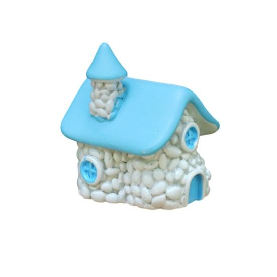 Miniature House Fairy Garden Accessory Tiny Village House Bonsai Terrarium Crafts Mini Resin Figurine for Plant Pot Micro Landscape