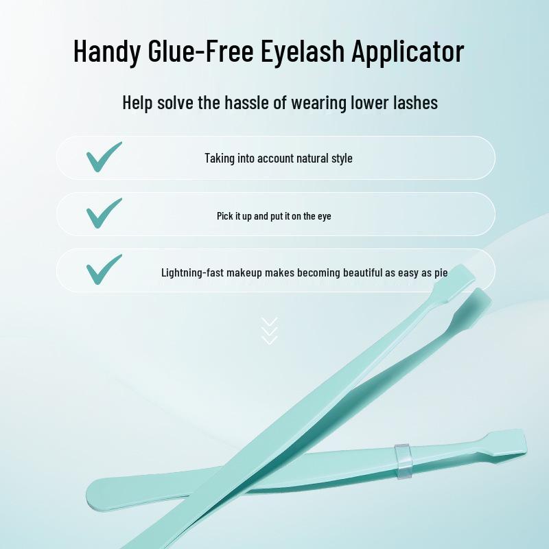 Multifunctional Adhesive-Free Eyelash Tweezers for Lower Lashes - Flat Tip for Extensions and Beauty Makeup.