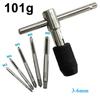 Set portabil de 6 chei cu clichet tip T din oțel cu conținut ridicat de carbon, scule manuale pentru filetare, M3 M8 M5 M12, burghie elicoidale pentru șuruburi mașină, kit de scule pentru reparații DIY, lucru manual