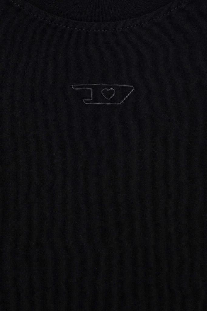 Diesel Cropped A15461RHERA L Black 900 Women's T-Shirt T-REG-CR-1