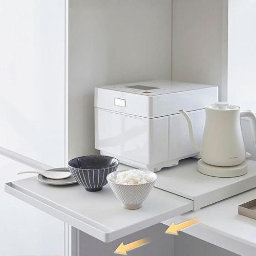 Under-the-Microwave Sliding Table, Kitchen Under-Appliance Sliding Tray, Drawer Microwave Stand, Microwave Rack, Kitchen Tray Storage, Sliding Shelf,