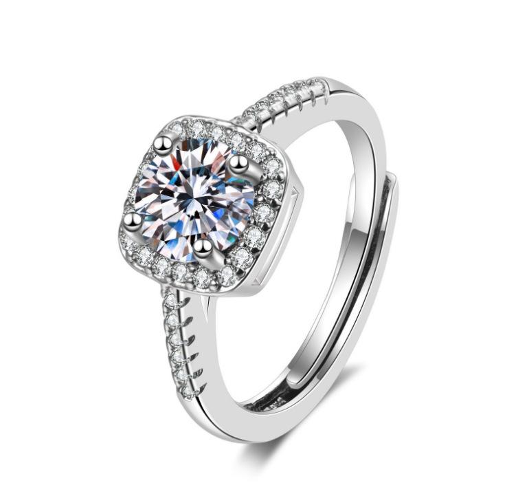 2026 Fashion Versatile Zircon Women's Classic Six-claw One-Carat Women's Ring Living Ring