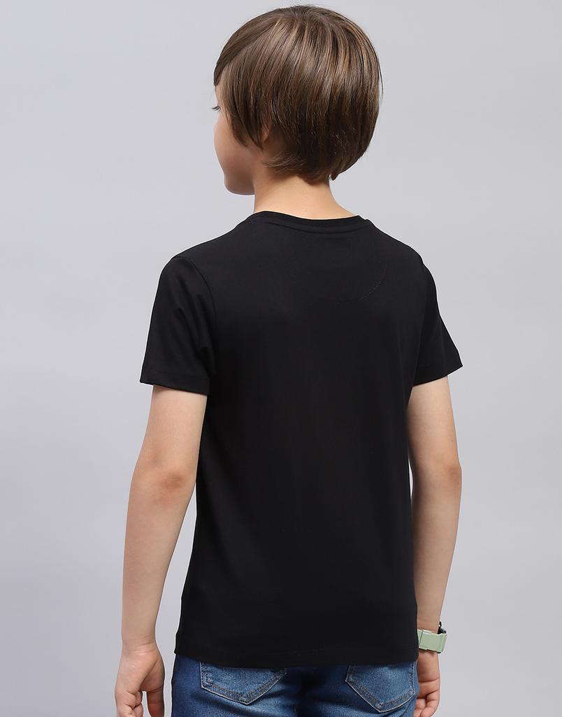 MONTE CARLO Boys Printed Pink & Black Round Neck Half Sleeve Pack of 2 T-Shirt
