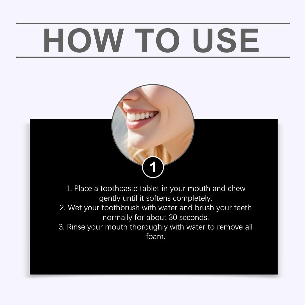 Purple Chewable Toothpaste Tablets Teeth Cleaning Fresh Breath Portable Travel Camping Oral Care Zero Leakage Family Daily Dental Gift