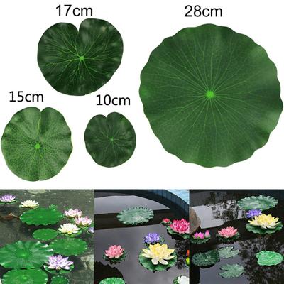 2 pezzi di foglie di loto galleggianti artificiali, finte piante da giardino, laghetto, piscina, decorazione