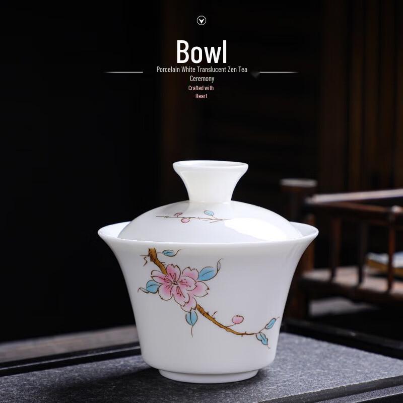 Tuopai High-Grade Suet Jade Porcelain Kung Fu Tea Set