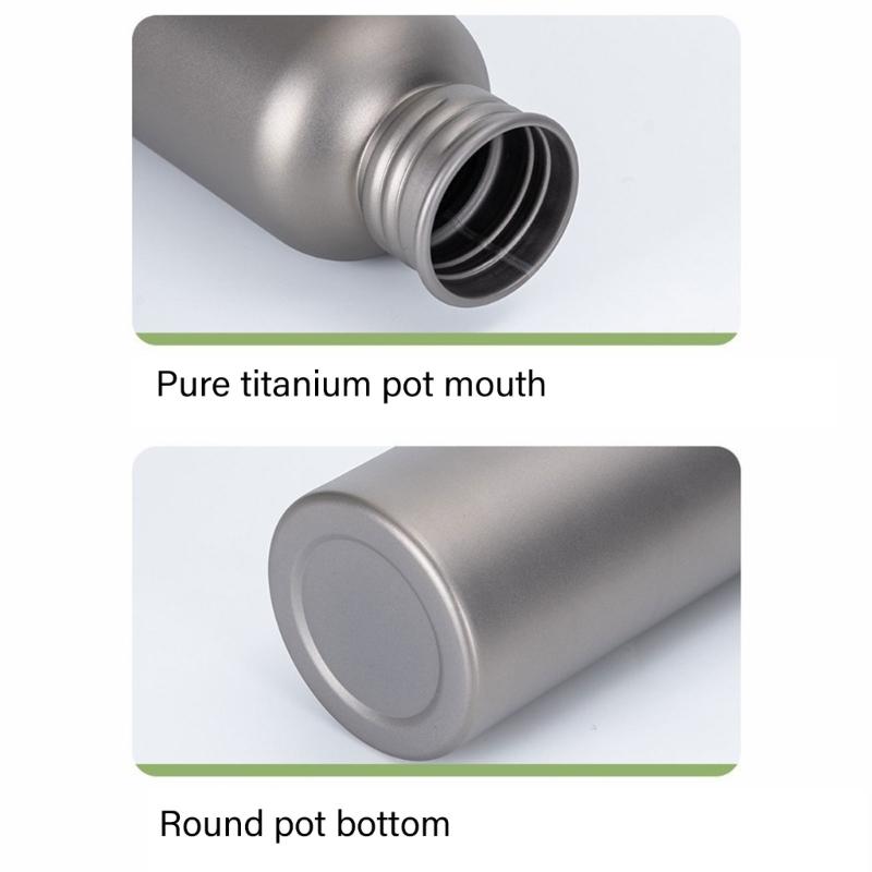 Drinking Bottle for Camping Cycling Hiking Beverage Bottle Titaniums Sport Bottle with Lid Flask Wide Mouth Water Bottle