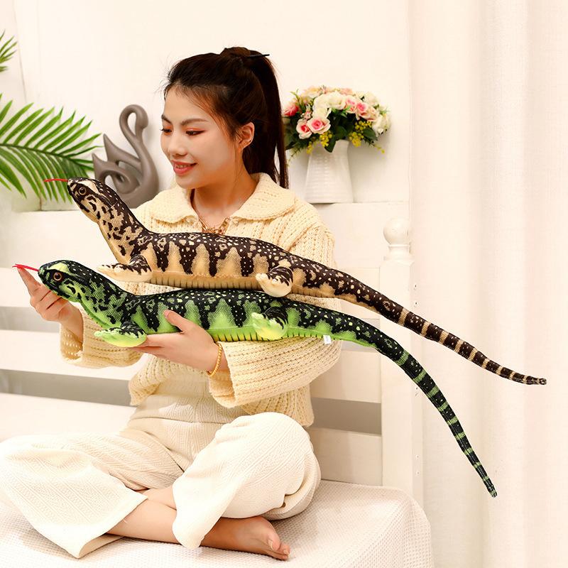 Simulierte Eidechsenpuppe Plüschtier Grüne Eidechse Chamäleonpuppe Junge Beruhigende Stoffpuppe