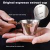 Espresso Measuring Cup with Wooden Handle Stainless Steel Coffee Shot Coffee Pouring Cup Home Kitchen Measuring Accessories