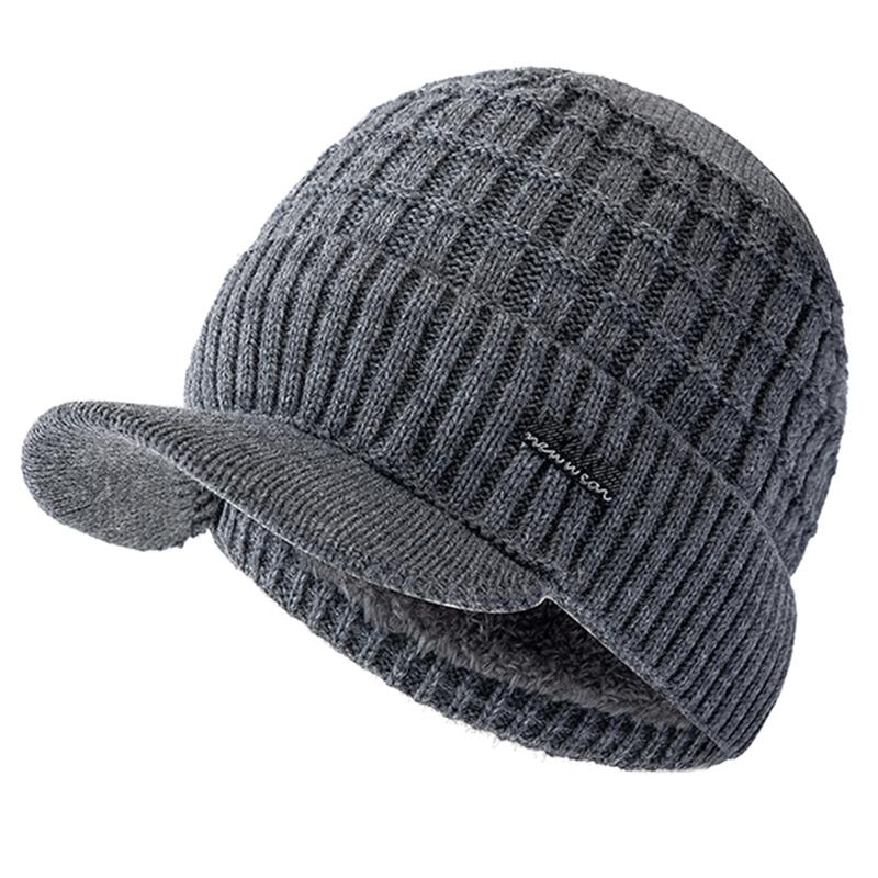 New Style Unisex Winter Hat Plush Fleece Lined Warm Winter Cap Stylish Soft Beanie Hat For Men Women Outdoor Knitted Hat