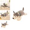 Cute Gray Lying Posture Husky Plush Doll Toy For Cuddly Play And Collection