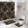 Bathroom Shower Curtain Four-piece Digital Printing Marble Waterproof Shower Curtain Toilet Partition Curtain Bath Mat