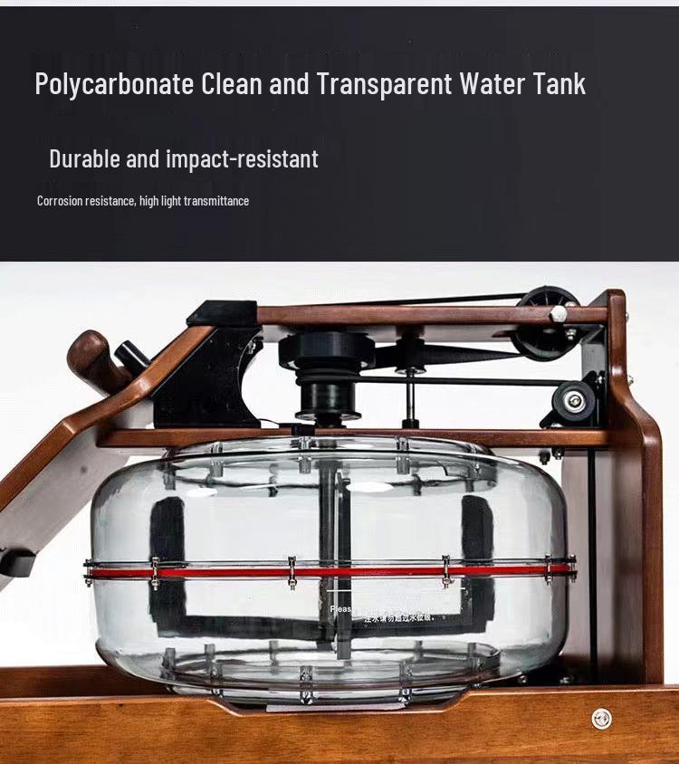 Foldable Wooden Water Resistance Rowing Machine for Home and Gym Use