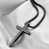 VQYSKO Simple Cross Stainless Steel Men's Necklace Pendant Titanium Steel Necklace Accessories