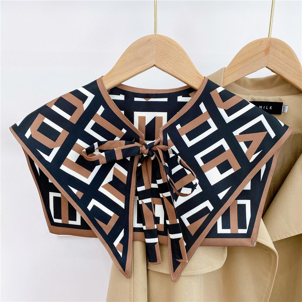 Silk Draped Women's Shoulder Scarf Shawl Collar with Neck Protection & Decorative Knotting